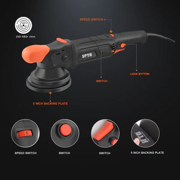SPTA - 1100W Forced Dual Action Polisher - The Car Care Hub