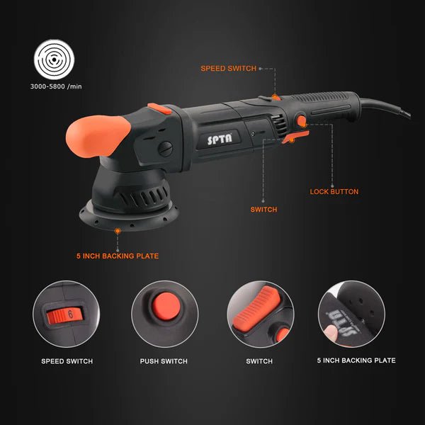 SPTA Dual Action Polisher 1100W - The Car Care Hub