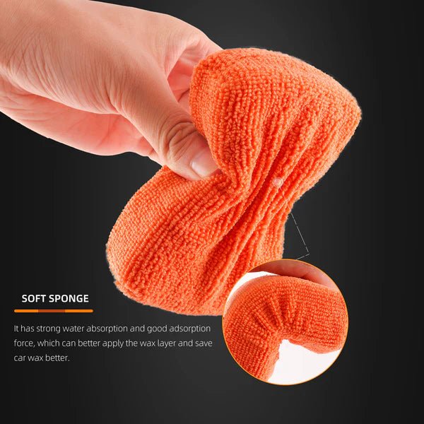 SPTA Orange Block Square Microfiber Wax Applicator - The Car Care Hub